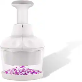 PARKER SLATER - Food Chopper Vegetable Cutter with Container Onion Veggie Garlic Nut Dicer Manual Hand - White