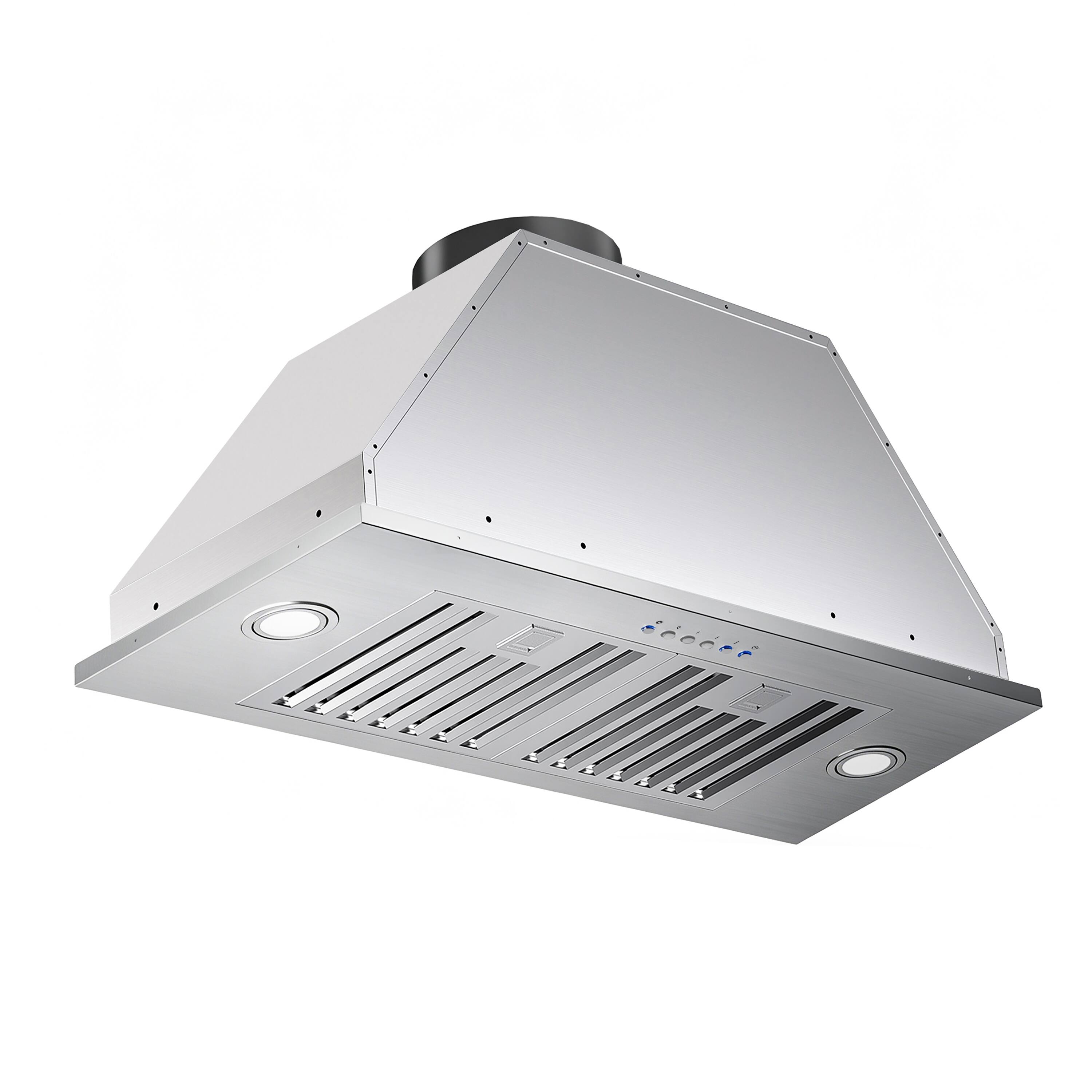 Front. ZJKLA - ZJKLA - 30 inches - Convertible - insert Range Hood - Stainless Steel - Stainless steel.