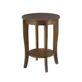 FurniFact - Round Accent Table Modern Design - Espresso