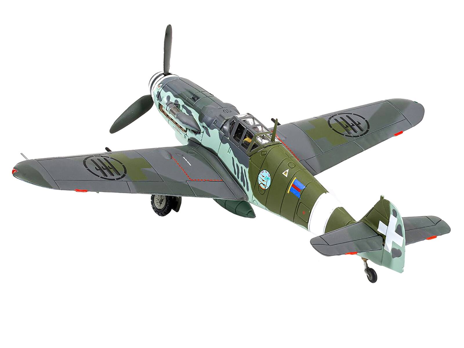 Angle. Corgi - Messerschmitt Me109G-6 (Trop) "Maggiore Antonio Vizzotto 150 Gruppo Sicily July 1943" Aviation Archive Series 1/72 - Multi.