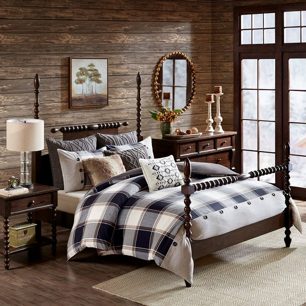 Alt View 4. Gracie Mills - Gracie Mills Obrien Rustic Retreat 8-Piece Cotton Jacquard Comforter Set - Brown.