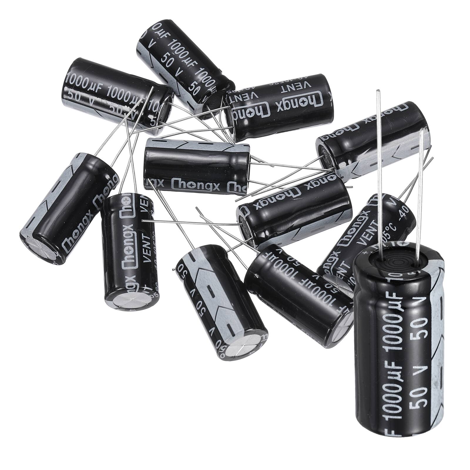Unique Bargains - 1000uF 50V 13x25mm Electrolytic Capacitor, 105C High Temp Radial Leads, for TVs/LCDs/VCD, 12pcs - Black price history on PriceWatchPro