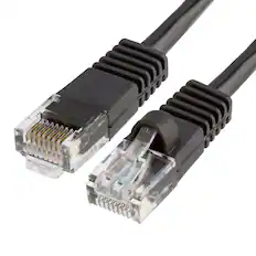 Front. Cmple.com - Cmple - Cat5e Ethernet Cable 1.5 ft, 350 MHz UTP Cat 5e Ethernet Patch Cord, 1Gbps Network Lan Cables, RJ45 - Black - Black.
