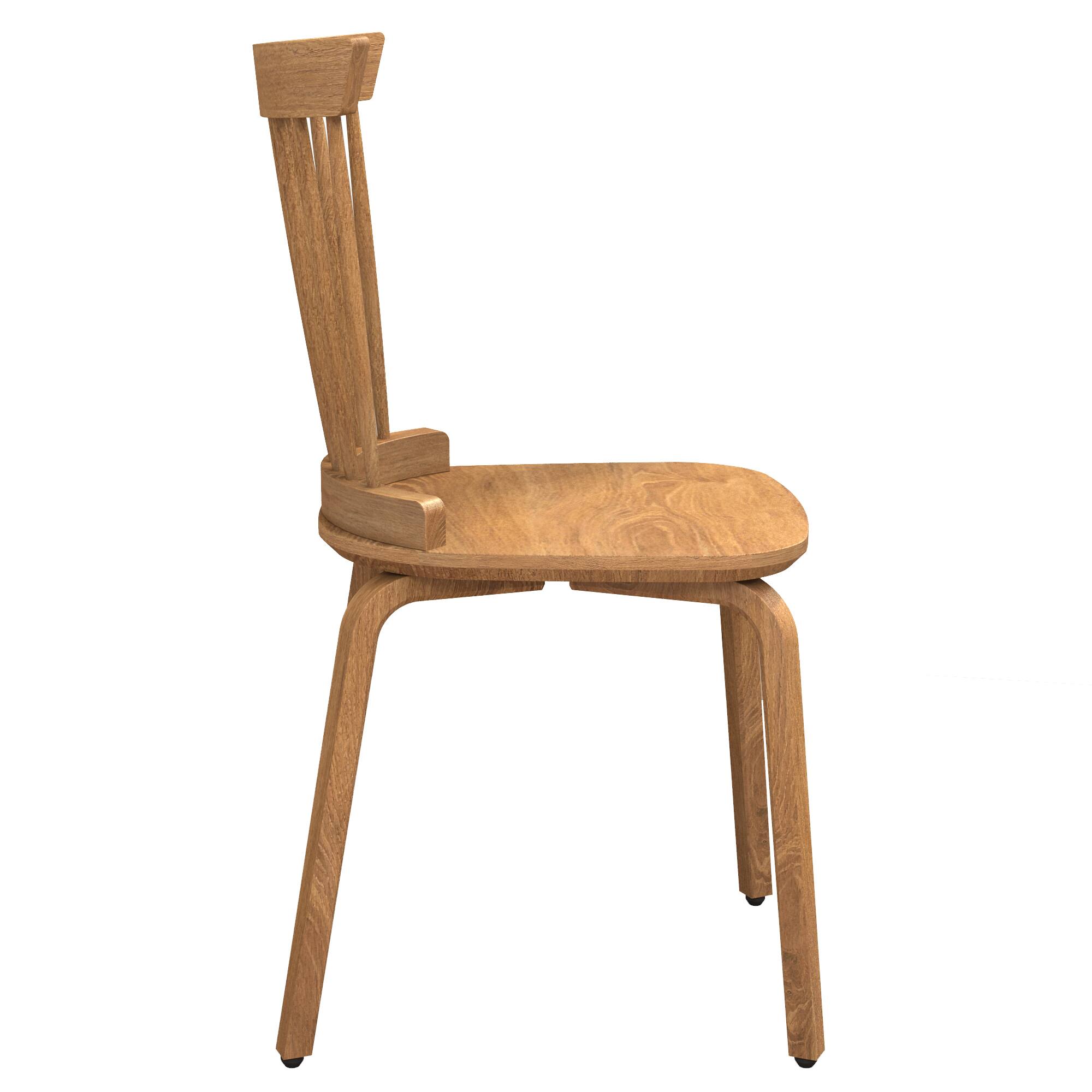 Back. Lirago - 19 Inch Farmhouse Wooden Dining Chairs Set of 2 Windsor Design Solid Wood Slat Back Spindle Back - Walnut.