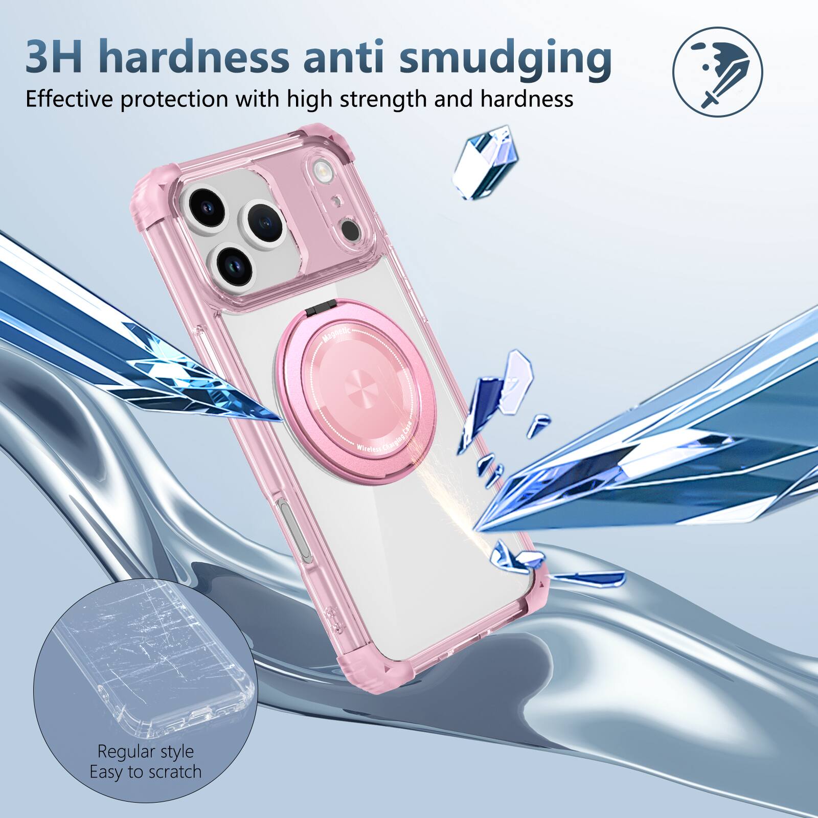 3H hardness anti smudging  
Effective protection with high strength and hardness  

Regular style  
Easy to scratch