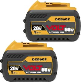 Simple Plus+ - 2-Pack 9.0Ah 20V/60V Replacement Battery for Dewalt Tools DCB606/609 Compatible with DeWalt 20-60V Battery Chargers