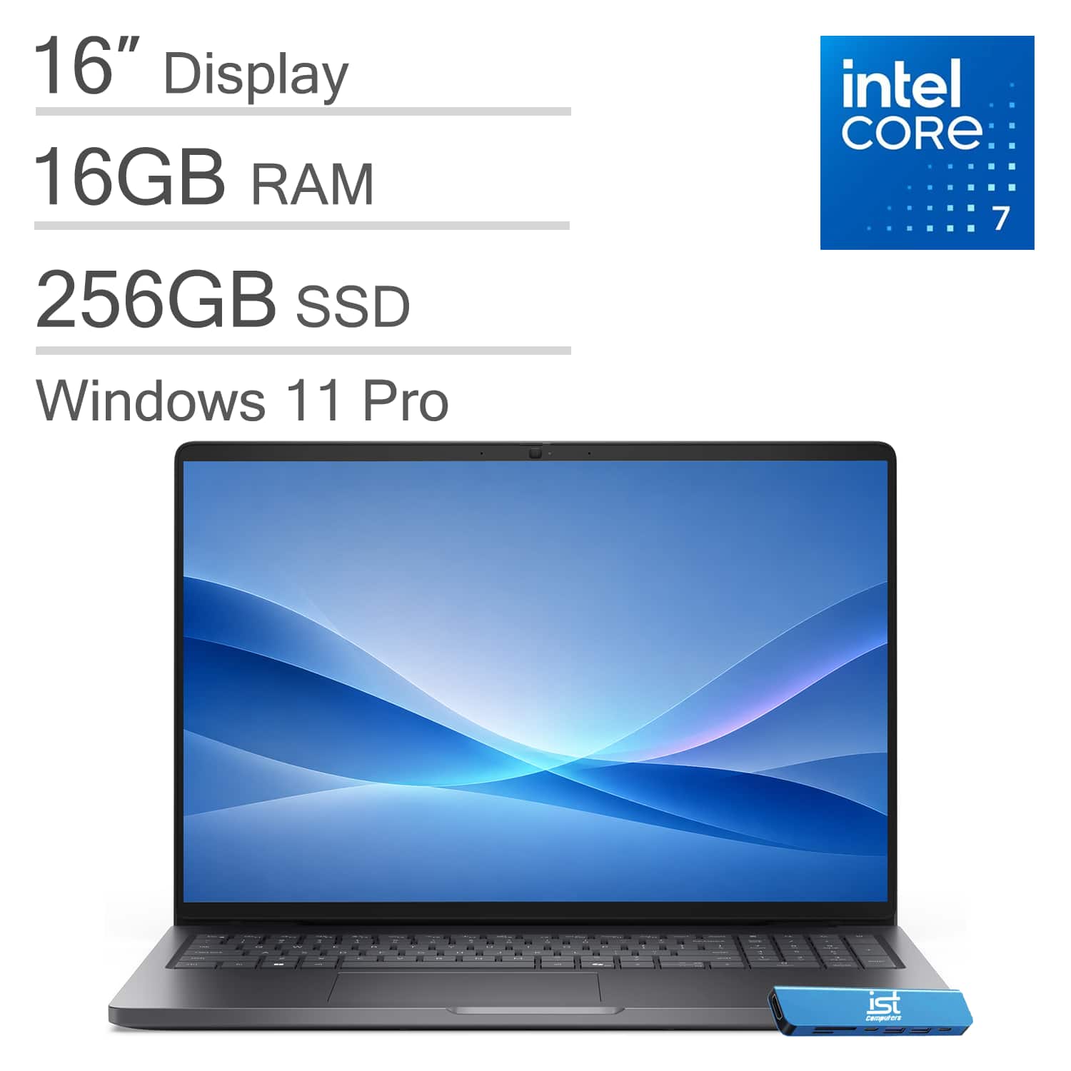 "Dell - Pro 16 16"" IPS LCD 1920 x 1200 (Full HD Plus) Laptop - Intel Core 7 with 16GB Memory - 256 GB SSD - Magnetite, Other" price history on PriceWatchPro