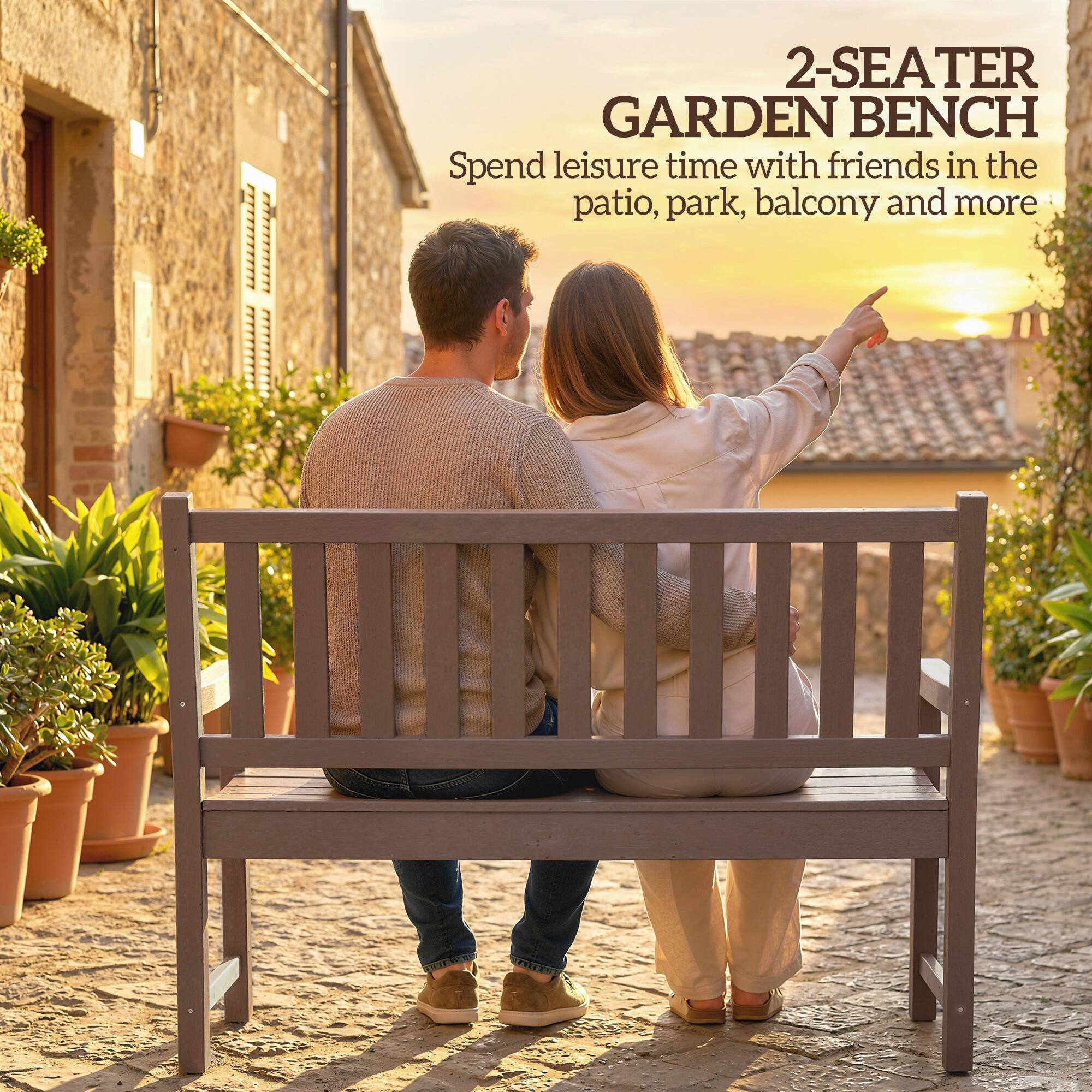 2-Seater Garden Bench  
Spend leisure time with friends in the patio, park, balcony and more