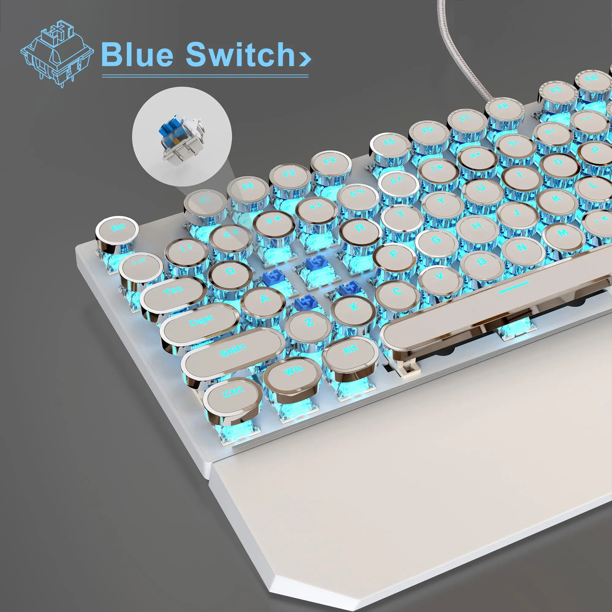 Blue Switch> F4 F3 F2 5% S F1 45 3 - Esc . R a 11 1 -~ a Tab A X Caps Z Shift Alt Win Ctrl F5 SA T F C FS 76 Y G V F7 Be U H B FB 9 I J N FS D O K M F1 ! M P L