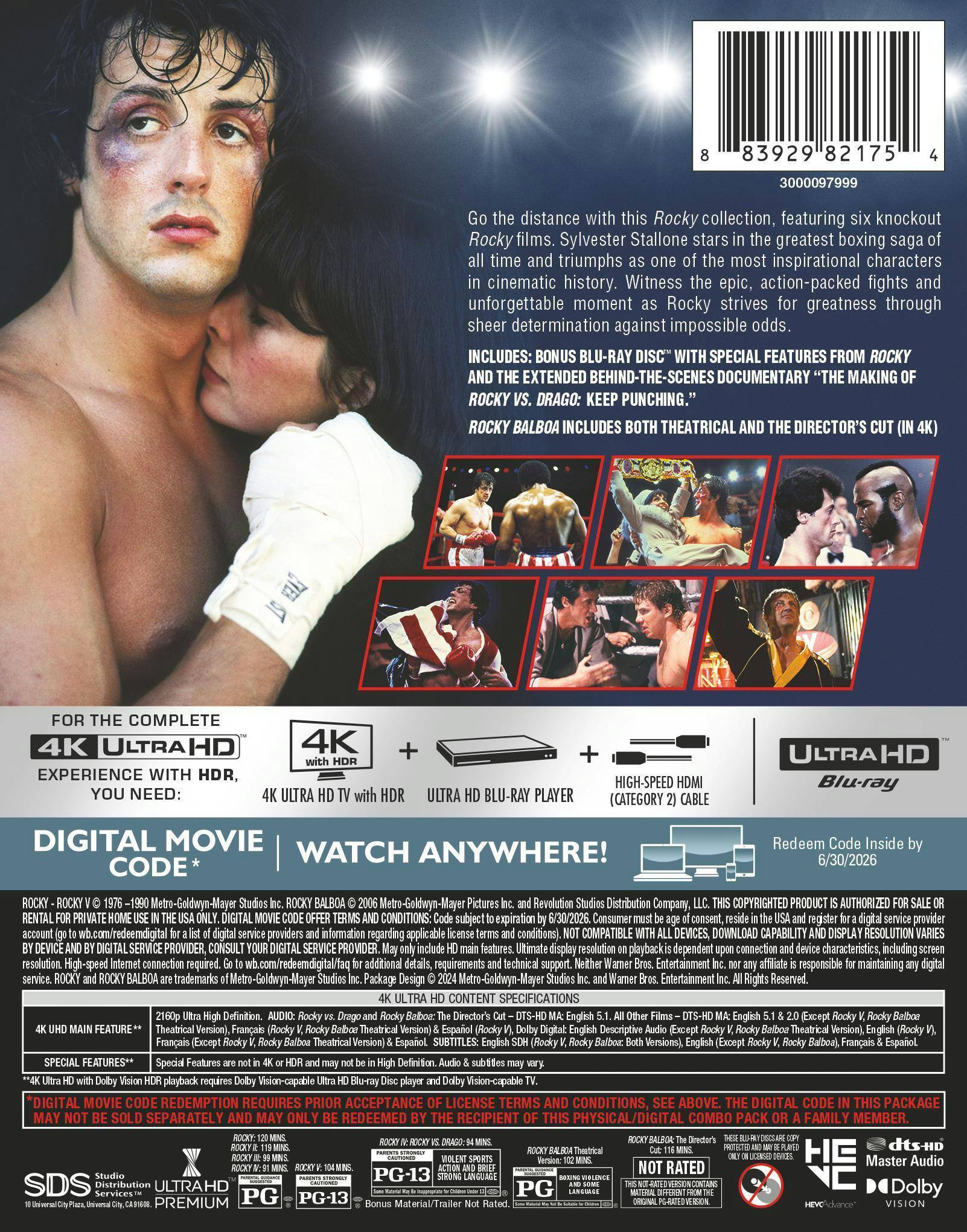 Back. Rocky 6-Film Collection (4K Ultra HD) [UHD].