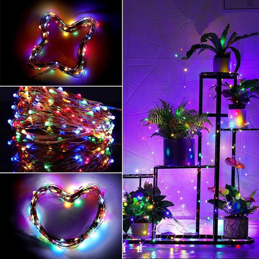 Alt View 1. THIRSTY TURTLE - Battery Operated Fairy Lights, 16ft Copper Wire, Multi-Colored.