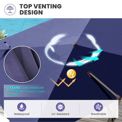 TOP VENTING DESIGN

- 3 YEARS Fade Resistant
- 100% 250GSM Solution Dyed Polyester
- UV Waterproof
- UV-Resistant
- Breathable