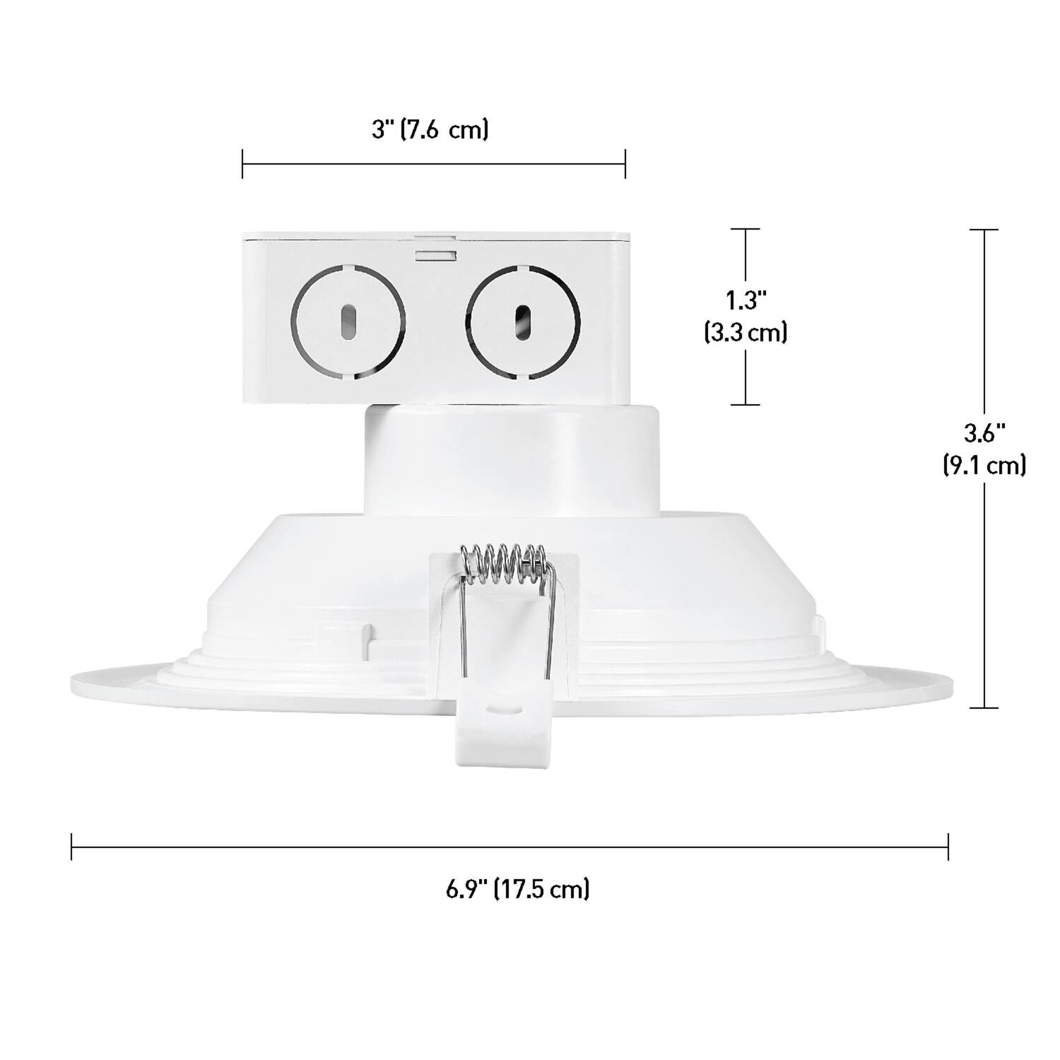 3" (7.6 cm)  
1.3" (3.3 cm)  
3.6" (9.1 cm)  
6.9" (17.5 cm)