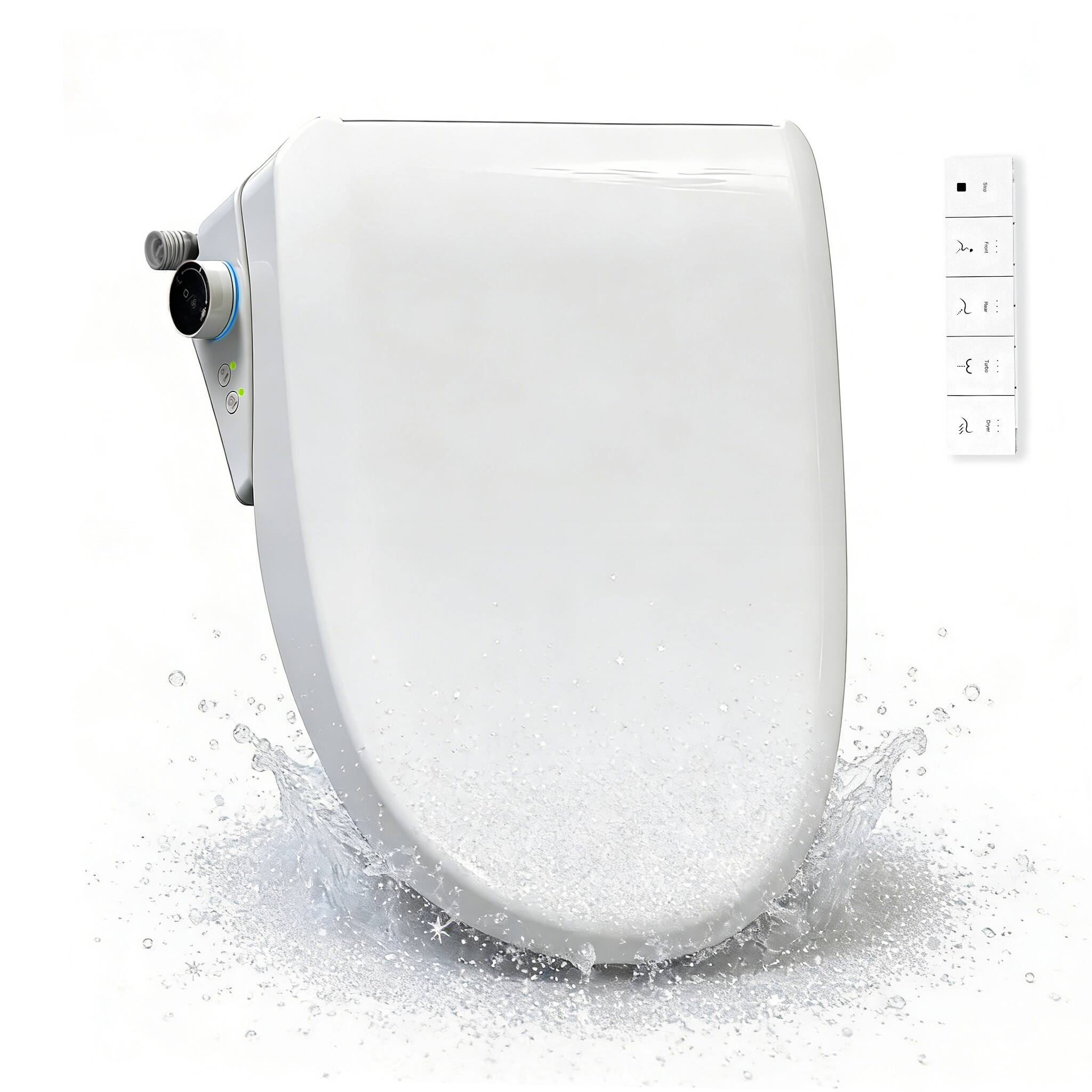 Alt View 9. WHALL - WHALL Smart Bidet Toilet Seat, Retractable Dual Nozzles & Adjustable Pressure, Heated Seat & Warm Water - white.
