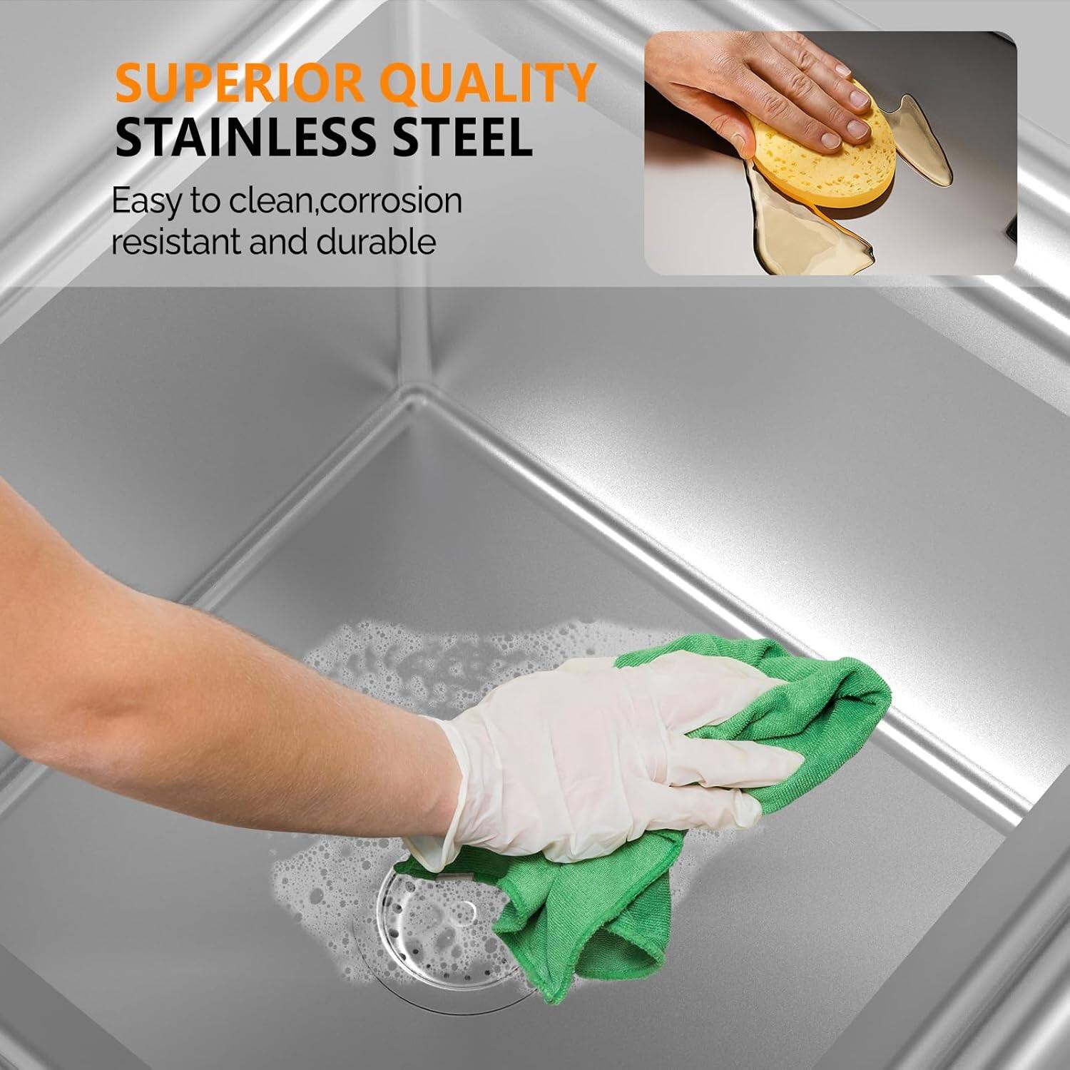 SUPERIOR QUALITY STAINLESS STEEL  
Easy to clean, corrosion resistant and durable