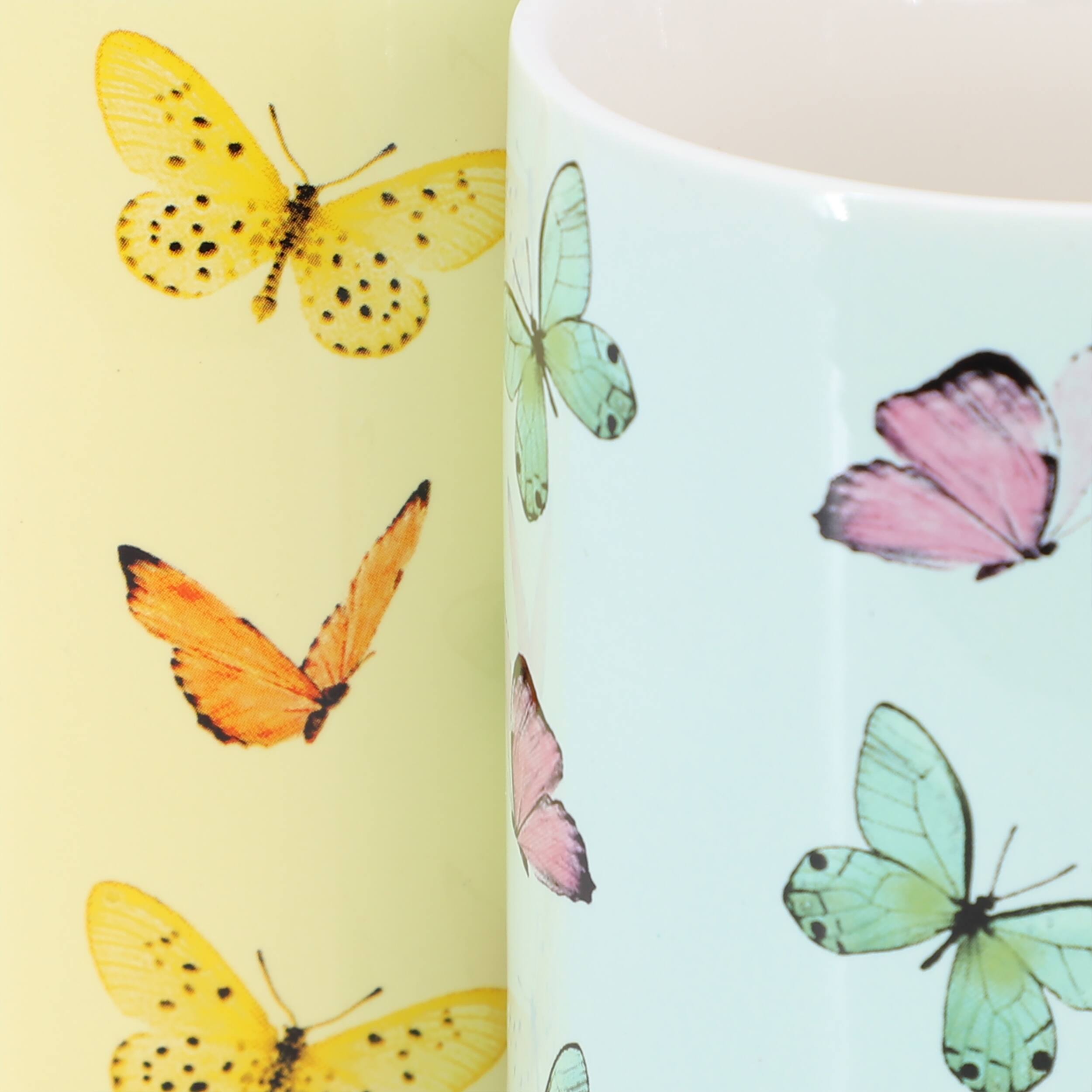 Alt View 2. Gibson - Gibson Home Butterfly Pop 4 Piece 18 Ounce Stoneware Mug Set in Assorted Colors - Assorted.