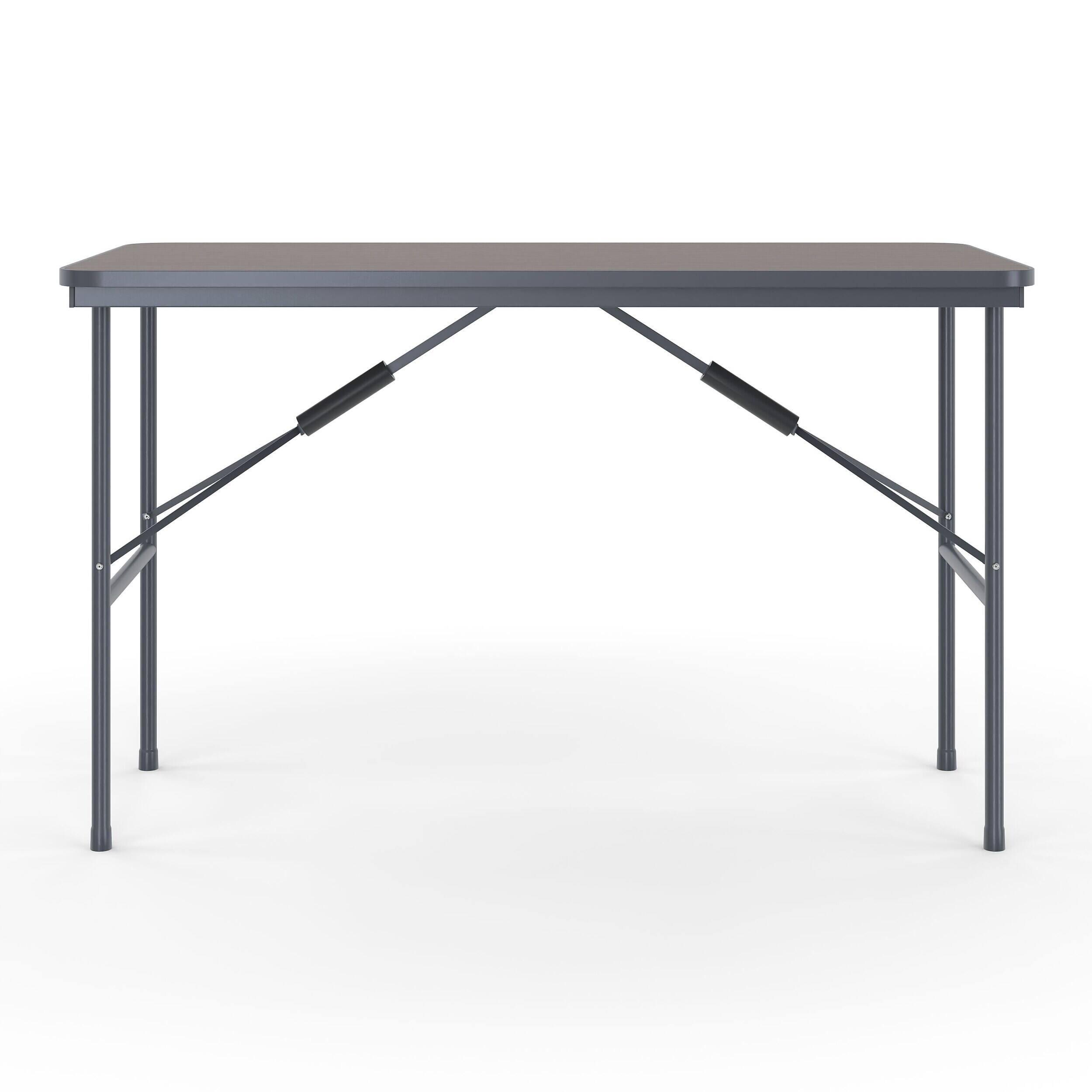 Alt View 1. Staples - Heavy-Duty Folding Utility Table (48 in) - Walnut.