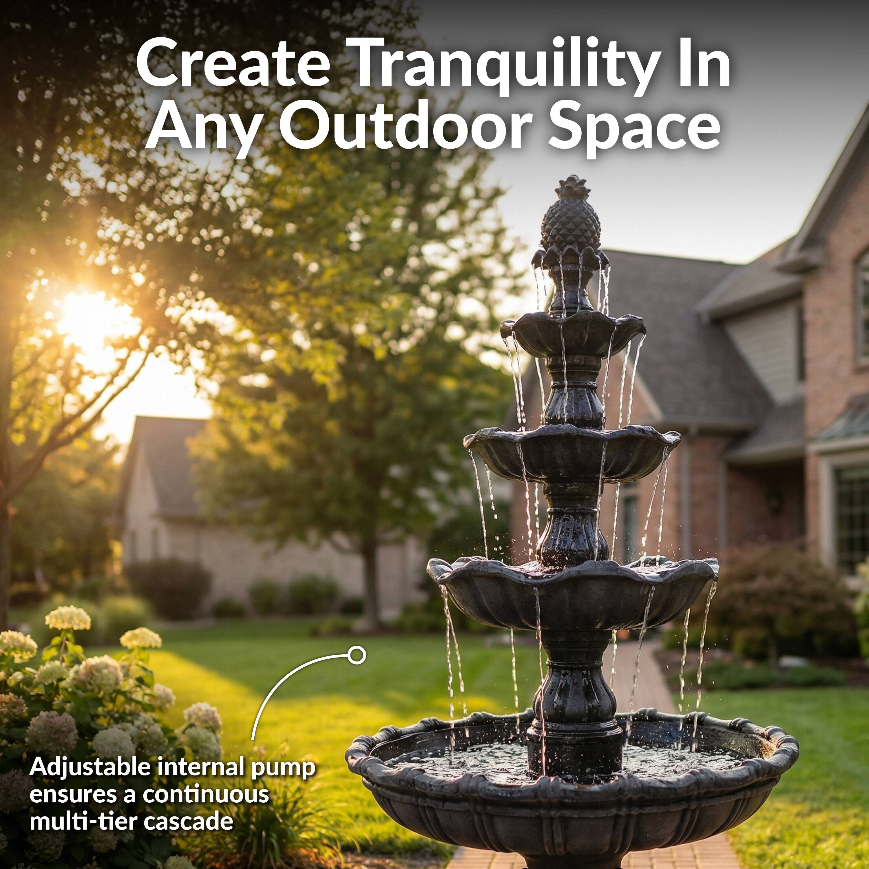 Create Tranquility In Any Outdoor Space

Adjustable internal pump ensures a continuous multi-tier cascade