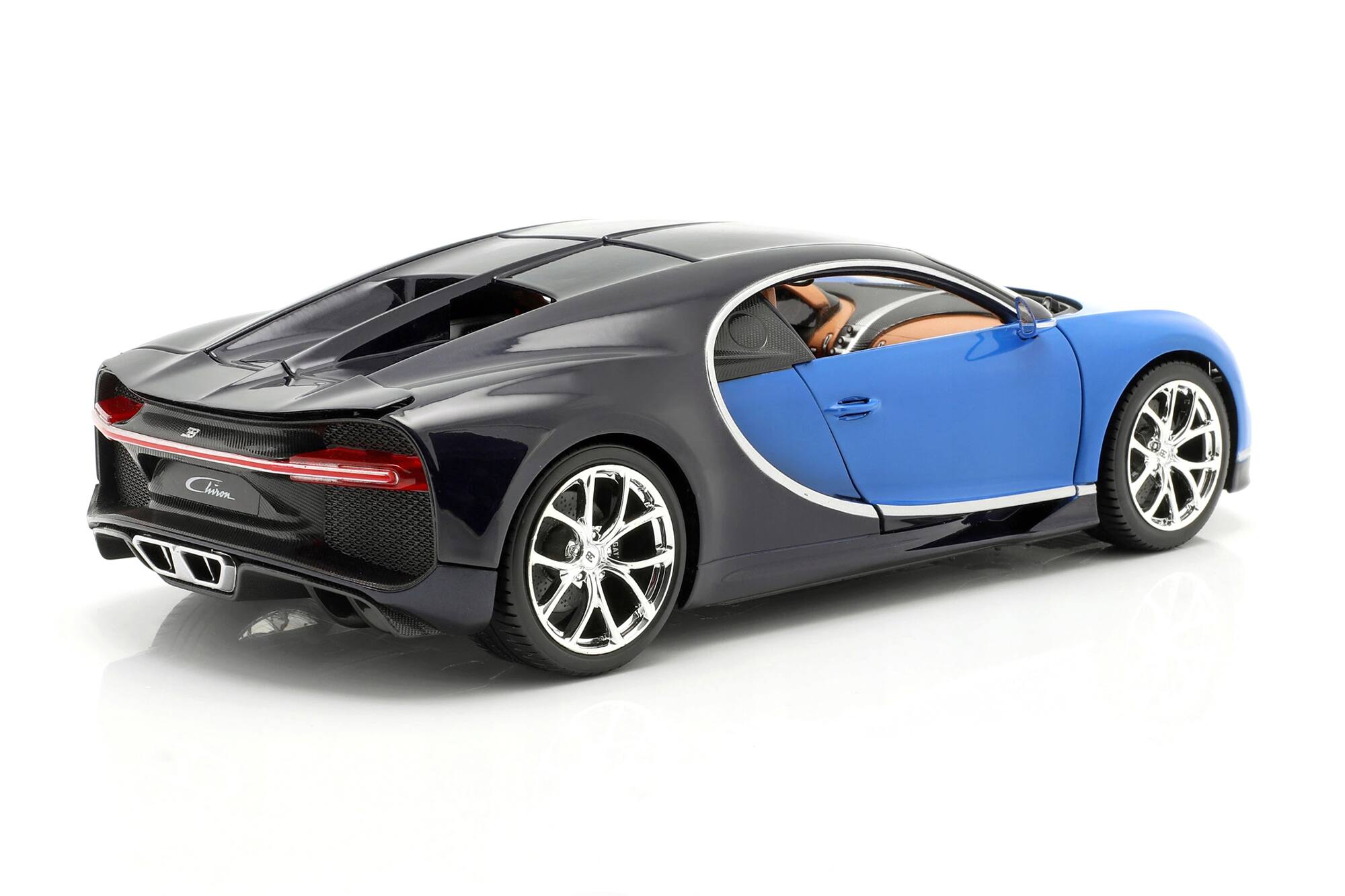 Alt View 2. Bburago - 2016 Bugatti Chiron Blue 1/18 Diecast Model Car by Bburago.