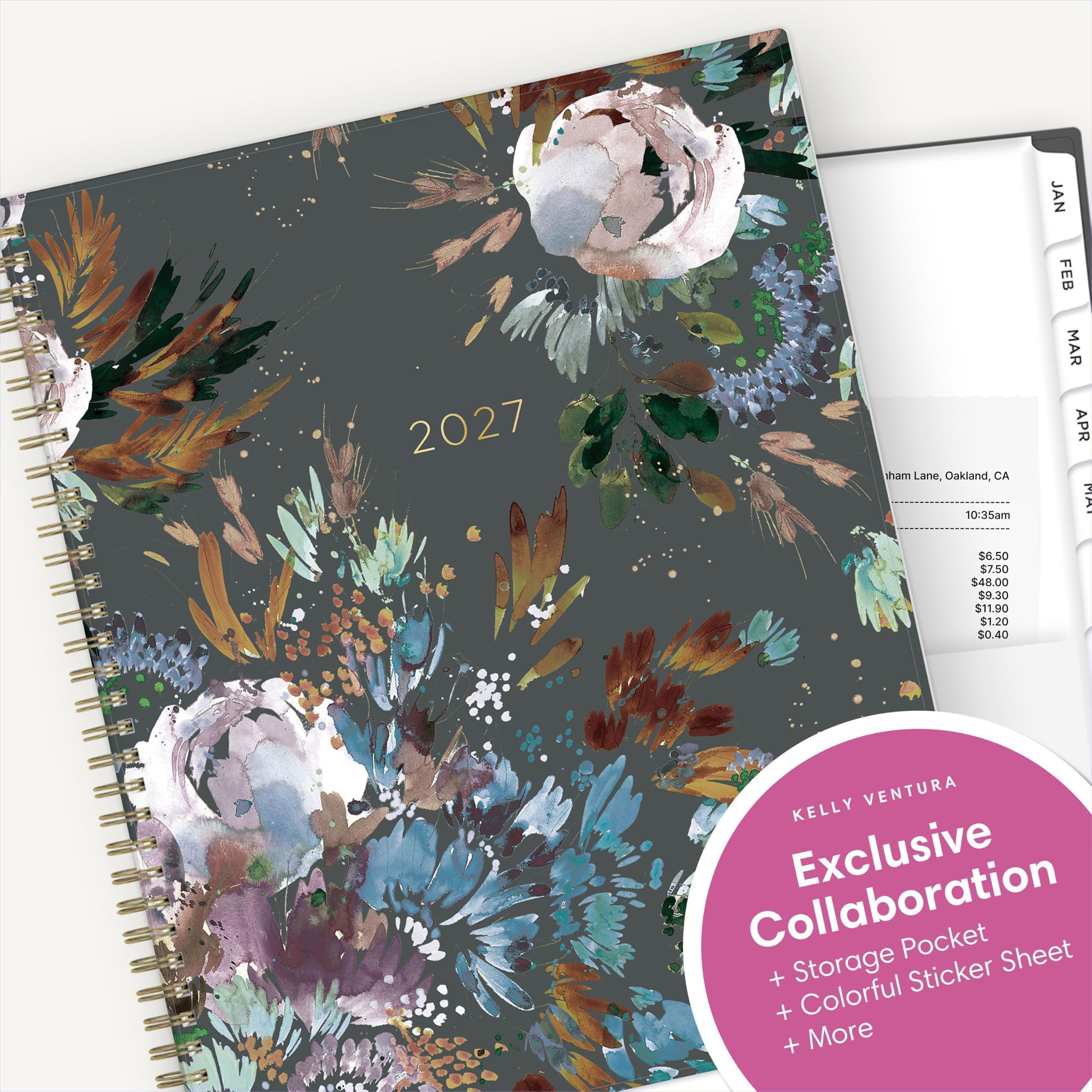 2027  
Ham Lane, Oakland, CA  
10:35am  
$6.50 $7.50 $48.00 $9.30 $11.90 $1.20 $0.40  
JAN FEB MAR APR  
KELLY VENTURA Collaboration Exclusive Storage Pocket Sheet + Colorful Sticker + + More