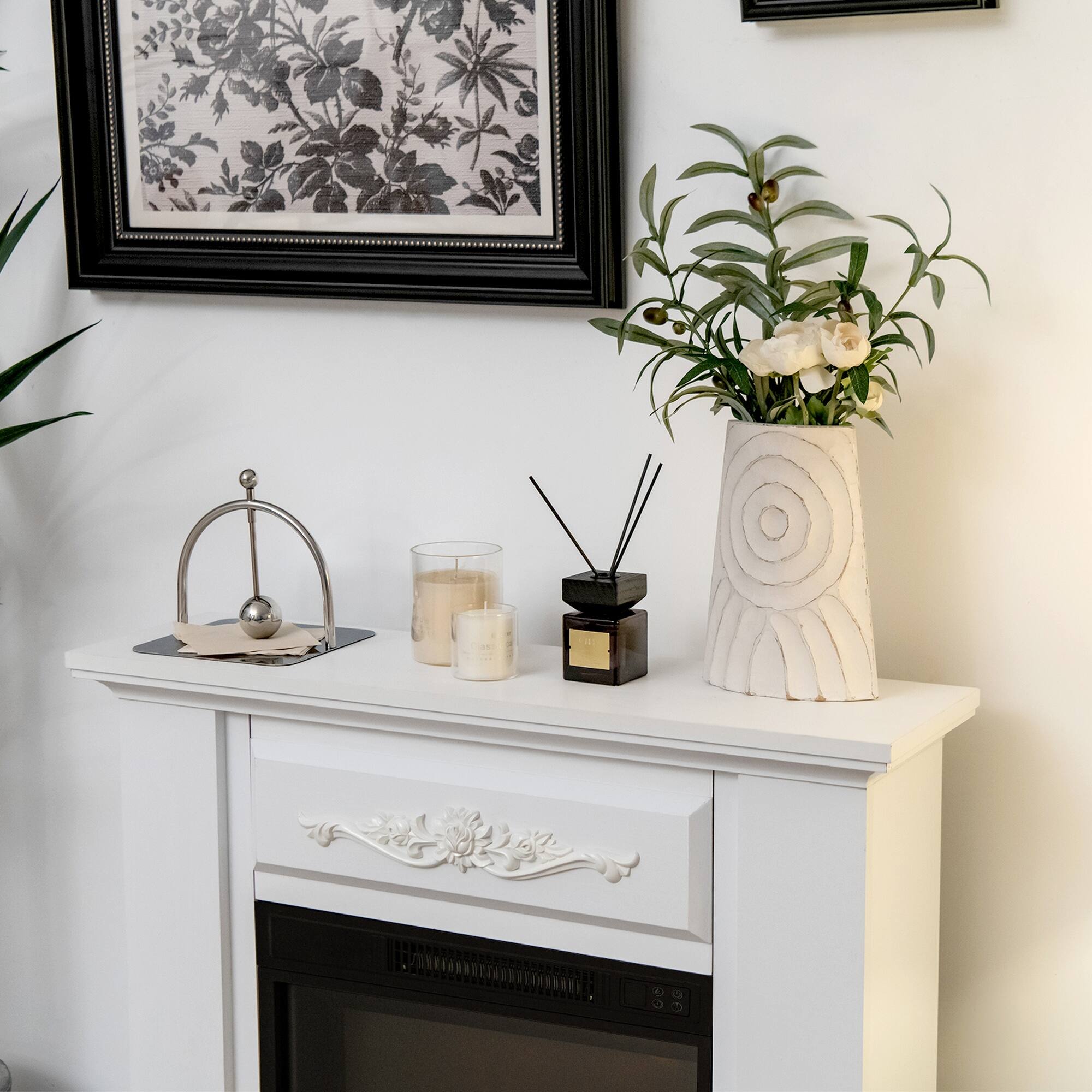 Alt View 3. Boyel Living - 1400W TV Stand Electric Fireplace Mantel with Remote Control.