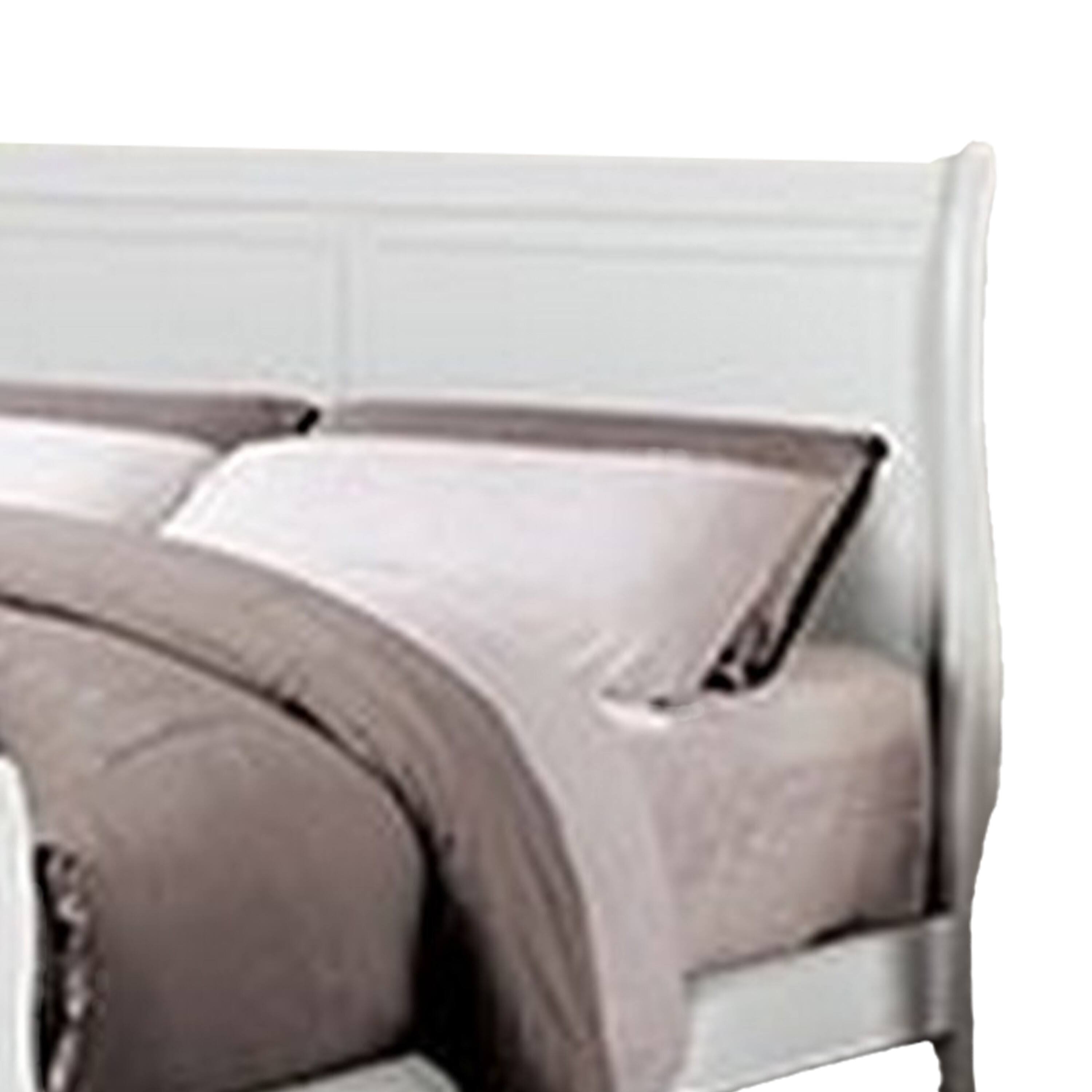 Alt View 1. Manhattan Lane - Ryla Queen Size Bed, Sleek Modern Panel Headboard Design, White Solid Wood - White.
