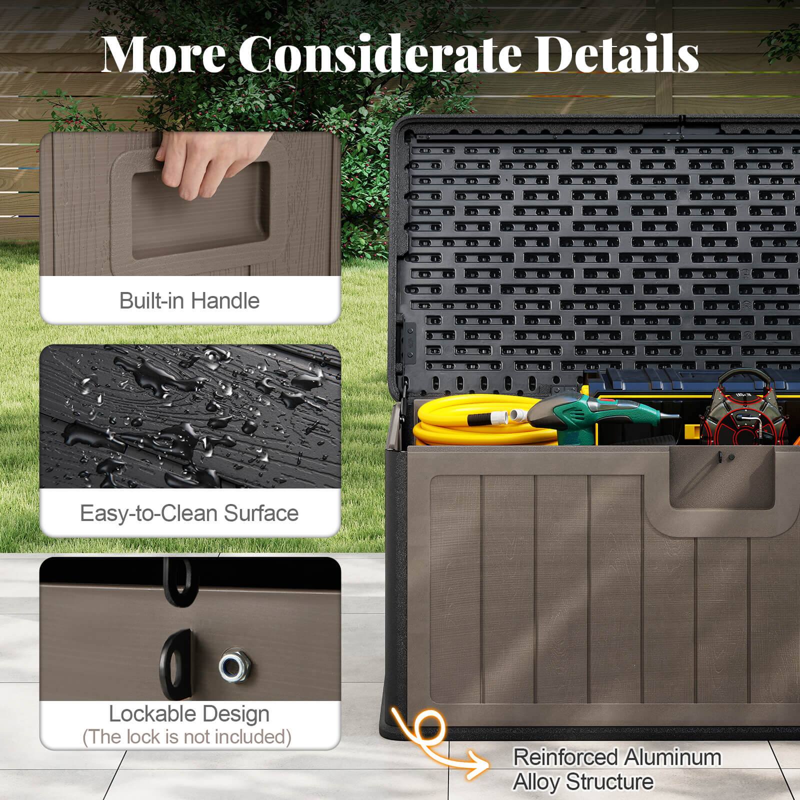 More Considerate Details

- Built-in Handle
- Easy-to-Clean Surface
- Lockable Design (The lock is not included)
- Reinforced Aluminum Alloy Structure