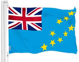 G128 - Tuvalu Flag 3x5 ft LiteWeave Pro 150D Polyester Indoor/Outdoor with Brass Grommets - Blue