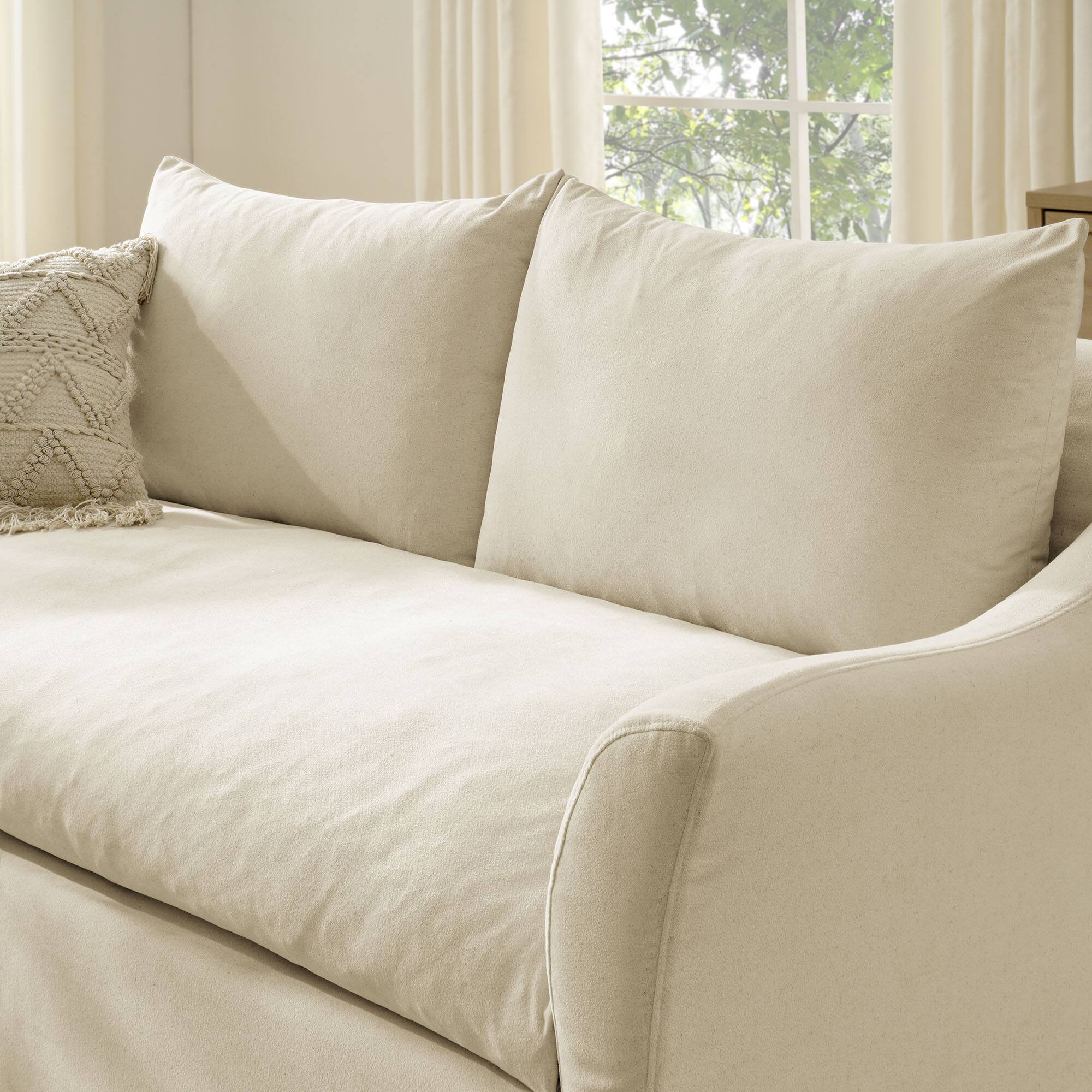 Alt View 5. Modway - Somerset 70" Linen Blend Slipcovered Loveseat by Modway - Linen.