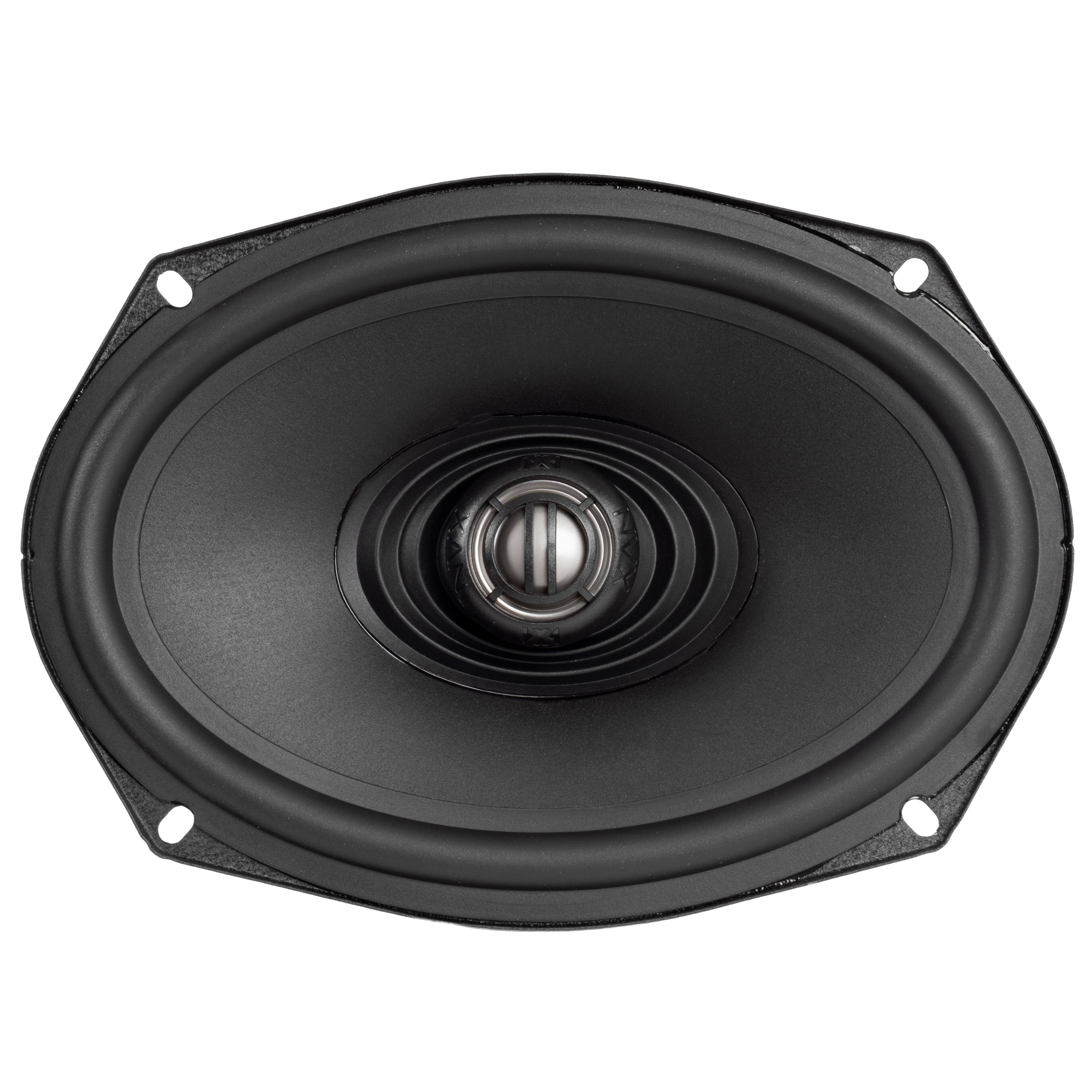 Angle. NVX - XFHD69L 400W RMS 6x9in XF-Series 2-Ohm Saddlebag Lid Speakers for Select 1998-up Harley Davidson Motorcycles.