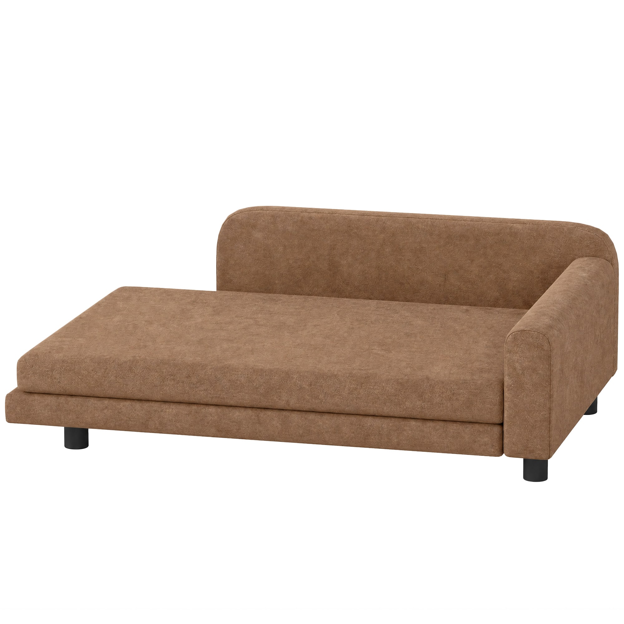 Pawhut - Bed for Large Breeds, Soft Velvet Dog Couch with Removable Cushion, Backrest - Brown