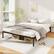 Alt View 3. Gymax - Gymax Queen Size Metal Bed Frame Heavy Duty Support Slats Mattress Foundation - Black.