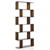 Front. Costway - 6 Tier S-Shaped Bookshelf Storage Display Bookcase Decor Z-Shelf Coffee - Coffee.