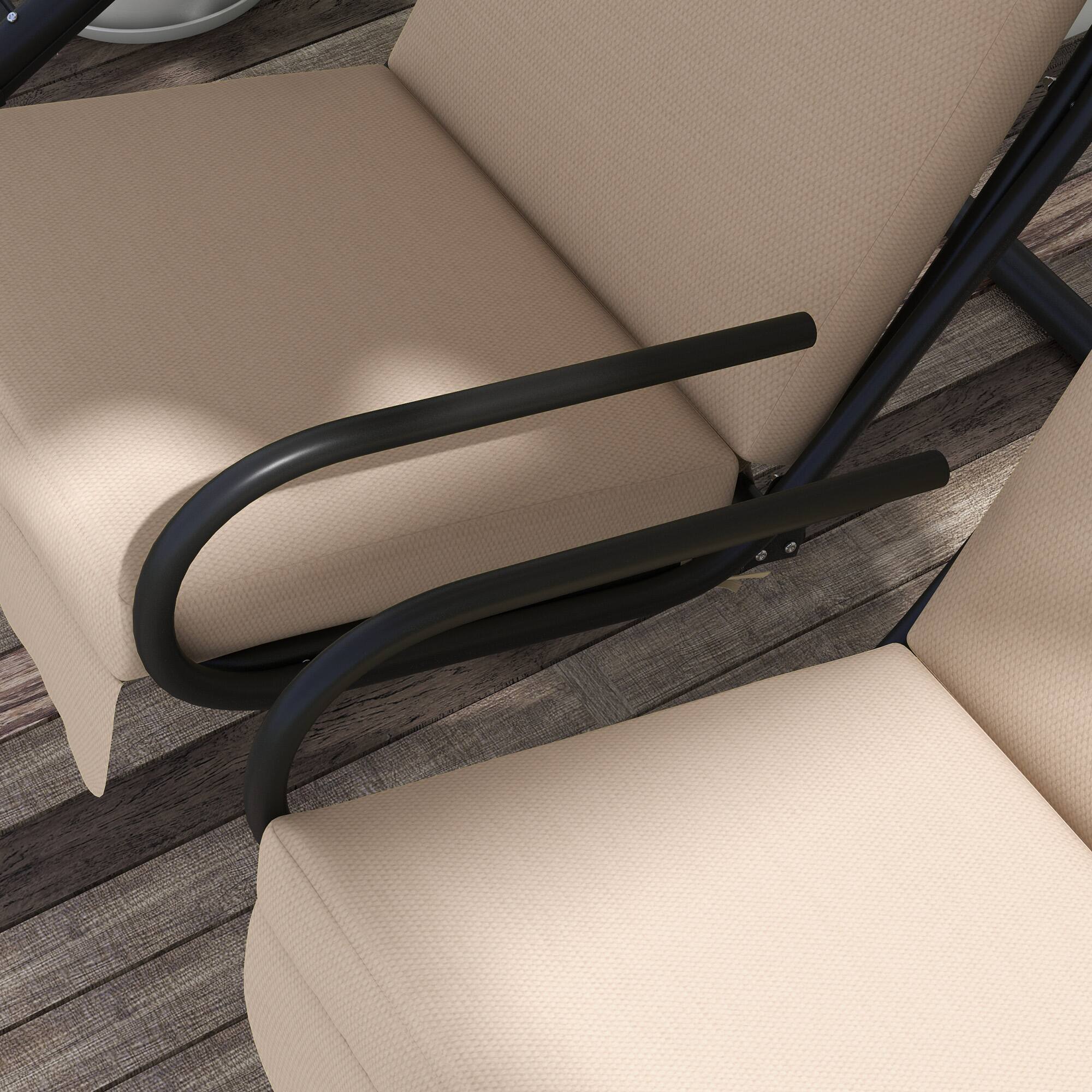 Alt View 5. Outsunny - Outsunny Patio Swing Chair with 2 Separate Seats Outdoor Swing with Removable Canopy and Cup Holders for Porch.