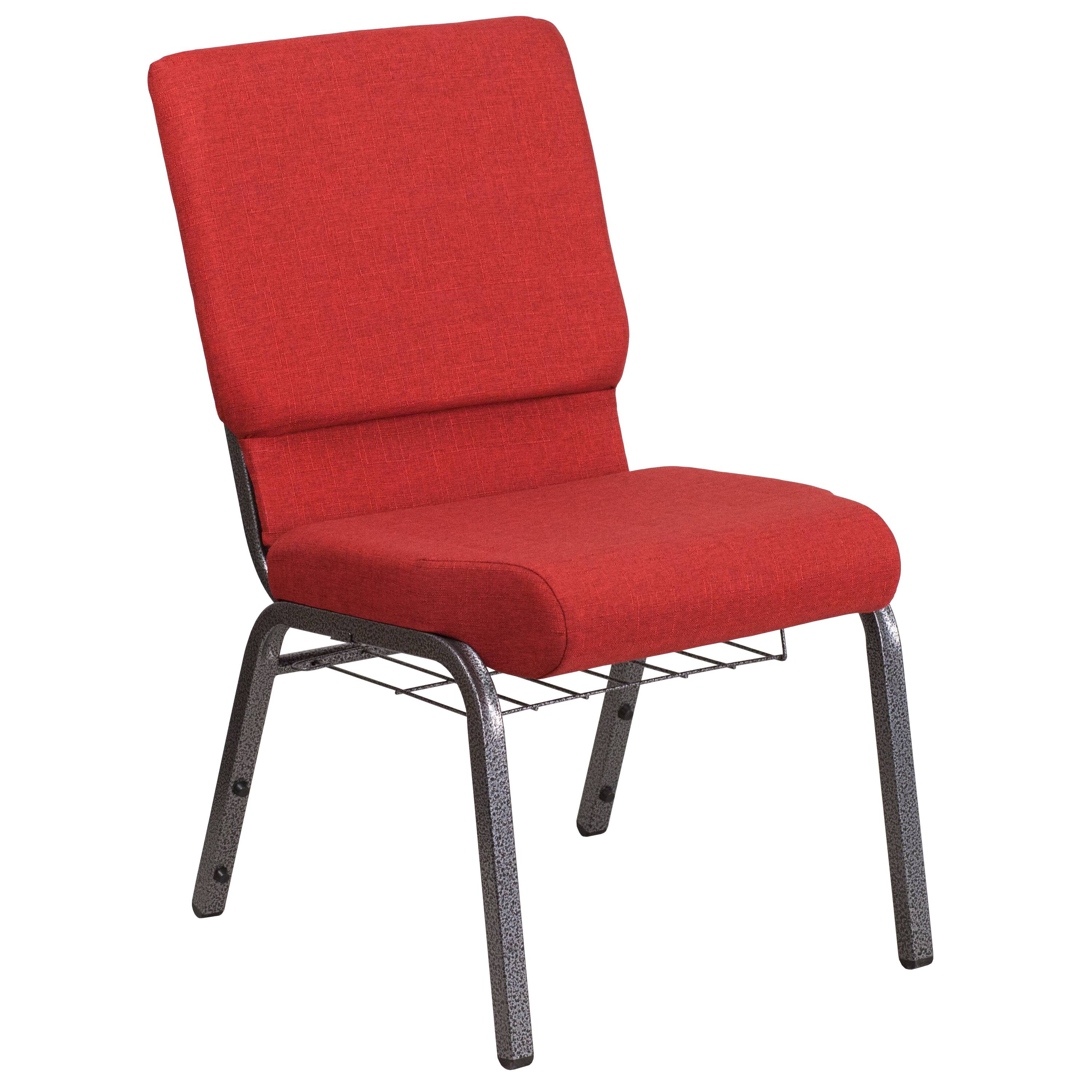 Red Fabric/Silver Vein Frame
