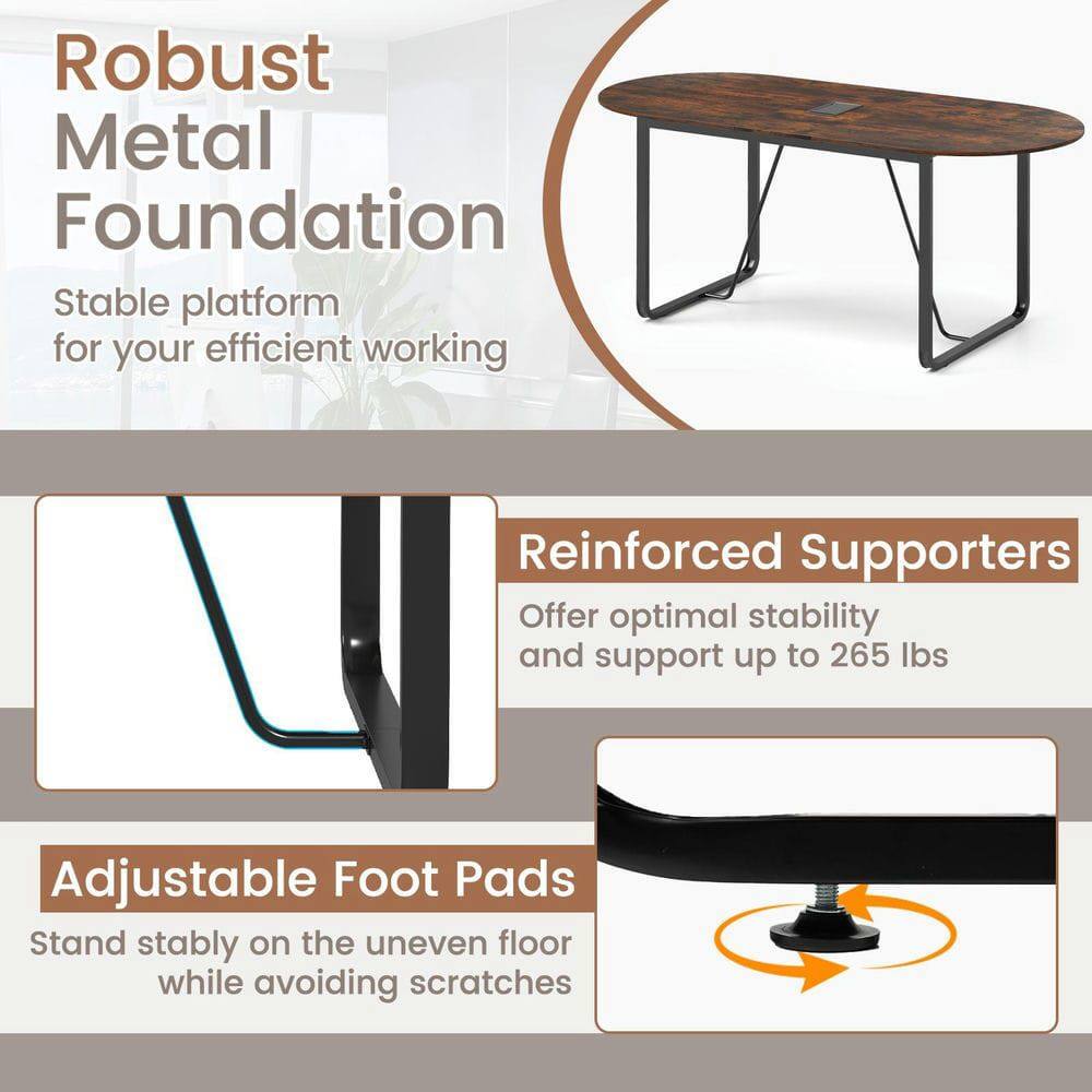 Robust Metal Foundation  
Stable platform for your efficient working  

Reinforced Supporters  
Offer optimal stability and support up to 265 lbs  

Adjustable Foot Pads  
Stand stably on the uneven floor while avoiding scratches