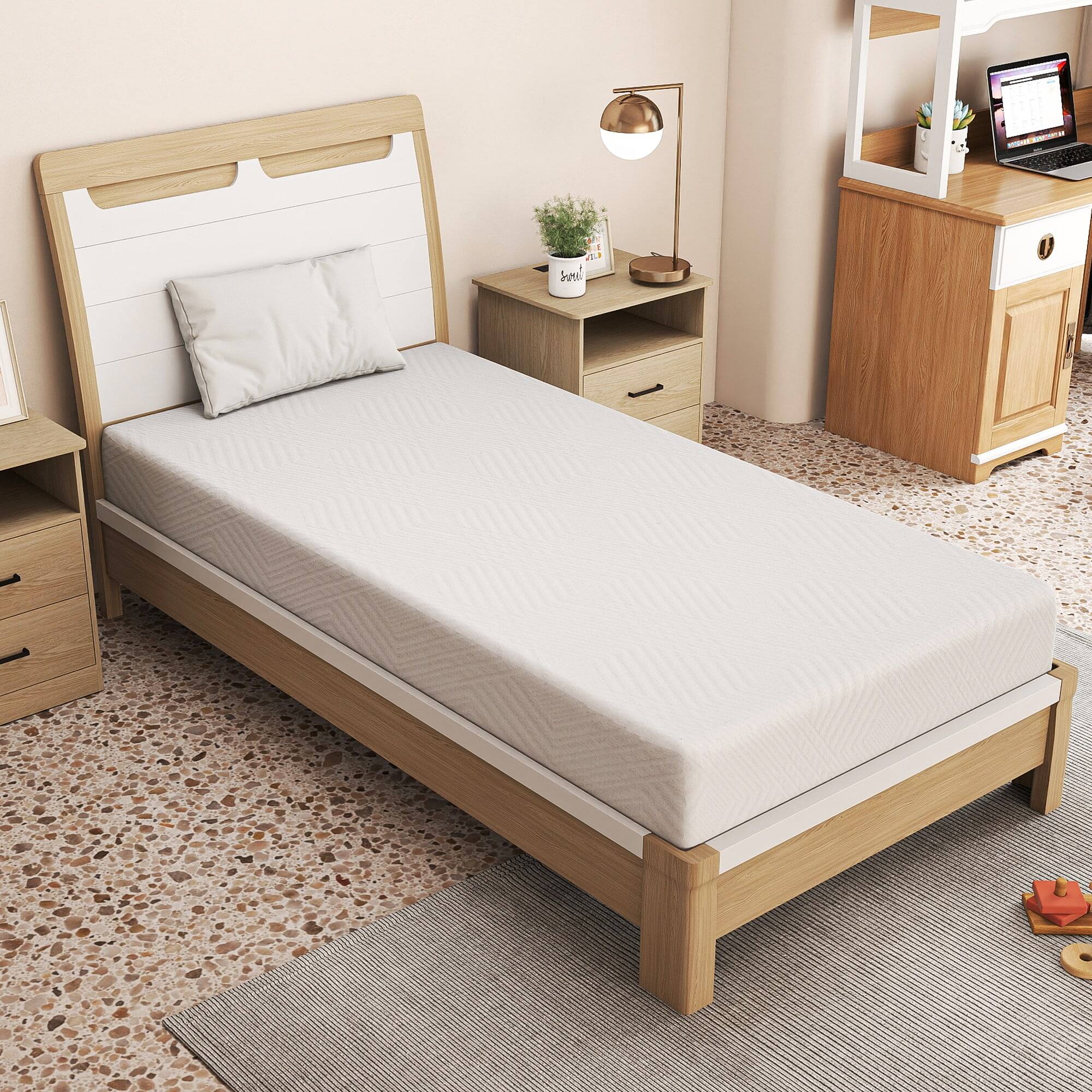 Alt View 4. Kadyn - Tea Memory Foam Mattress, Cooling Gel, Fiberglass-Free, CertiPUR-US Certified, Medium Firm - White.
