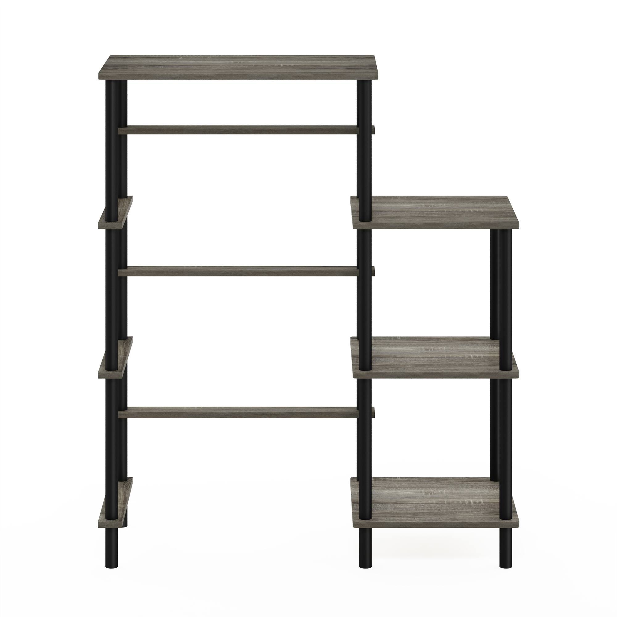 Alt View 2. Furinno - Turn-N-Tube Toolless Kitchen Storage Shelf Tall - French Oak Grey/Black.