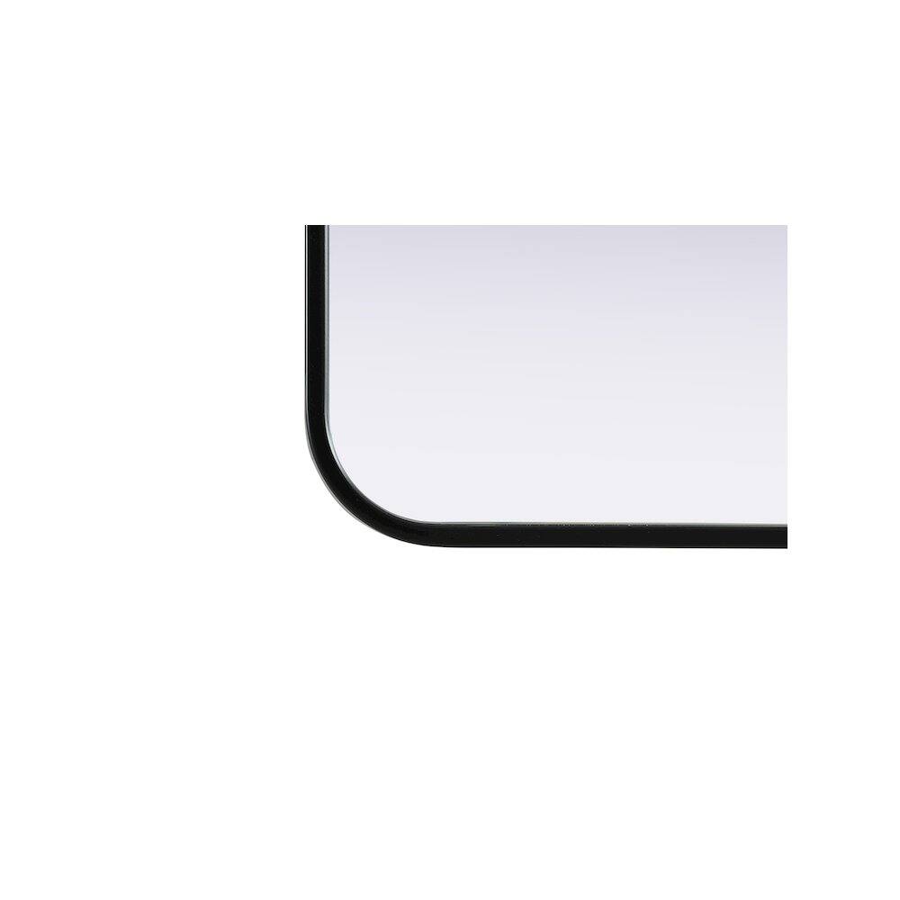 Back. Elegant Decor - Contour Metal Square Mirror 30x30 in Black - Black.