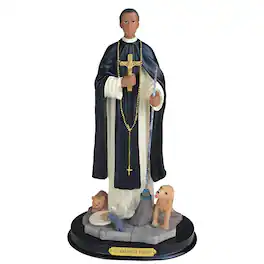 FC Design - 12"H Saint Martin de Porres Holy Figurine Statue Desk Tabletop Home Decor Gift - Multi-Color