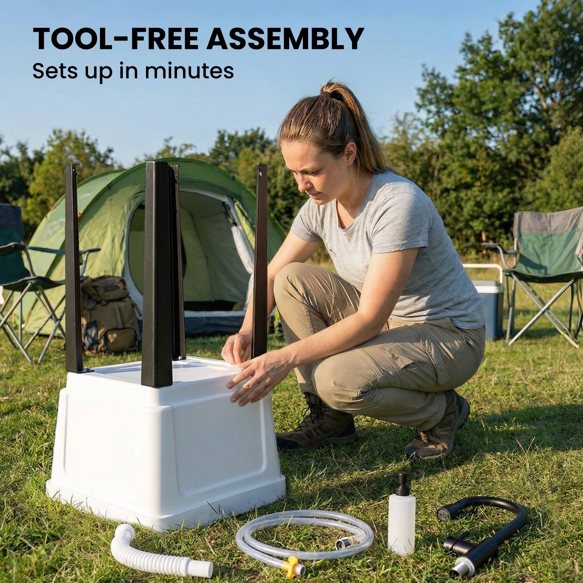 TOOL-FREE ASSEMBLY  
Sets up in minutes