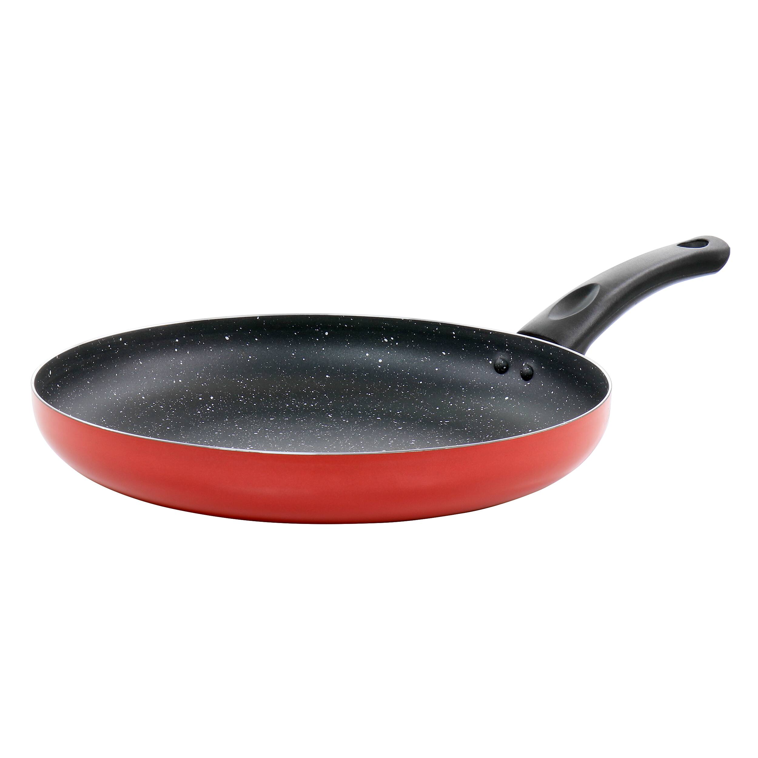 Front. Oster - Oster Luneta 11.5 Inch Aluminum Nonstick Frying Pan in Red - Red.