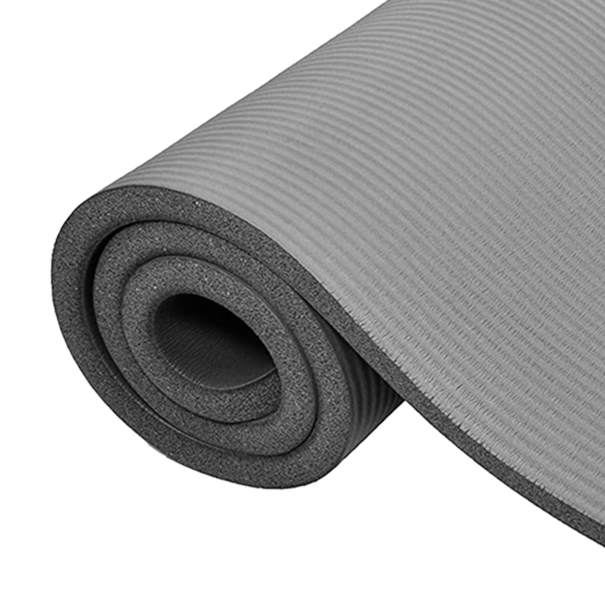 Alt View 8. BalanceFrom Fitness - BalanceFrom GoCloud 1" Extra Thick Exercise Yoga Mat with Carrying Strap, Gray - Gray.