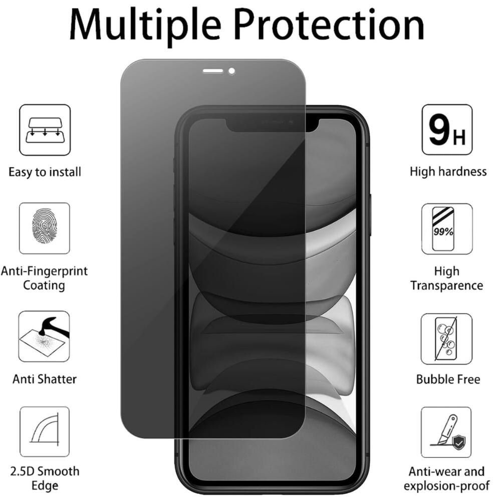 Multiple Protection, Easy to install, 9H, High hardness, 99% High Transparence, Anti-Fingerprint Coating, Anti Shatter, Bubble Free, 2.5D Smooth Edge, Anti-wear and explosion-proof