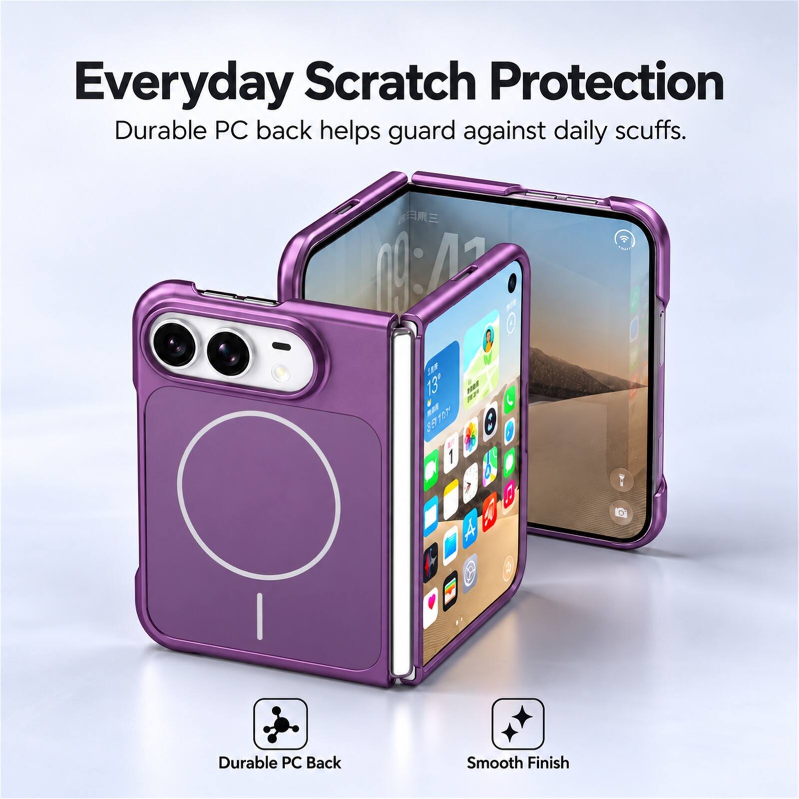 Everyday Scratch Protection  
Durable PC back helps guard against daily scuffs.  

CLUP 13 310  

Durable PC Back  
Smooth Finish