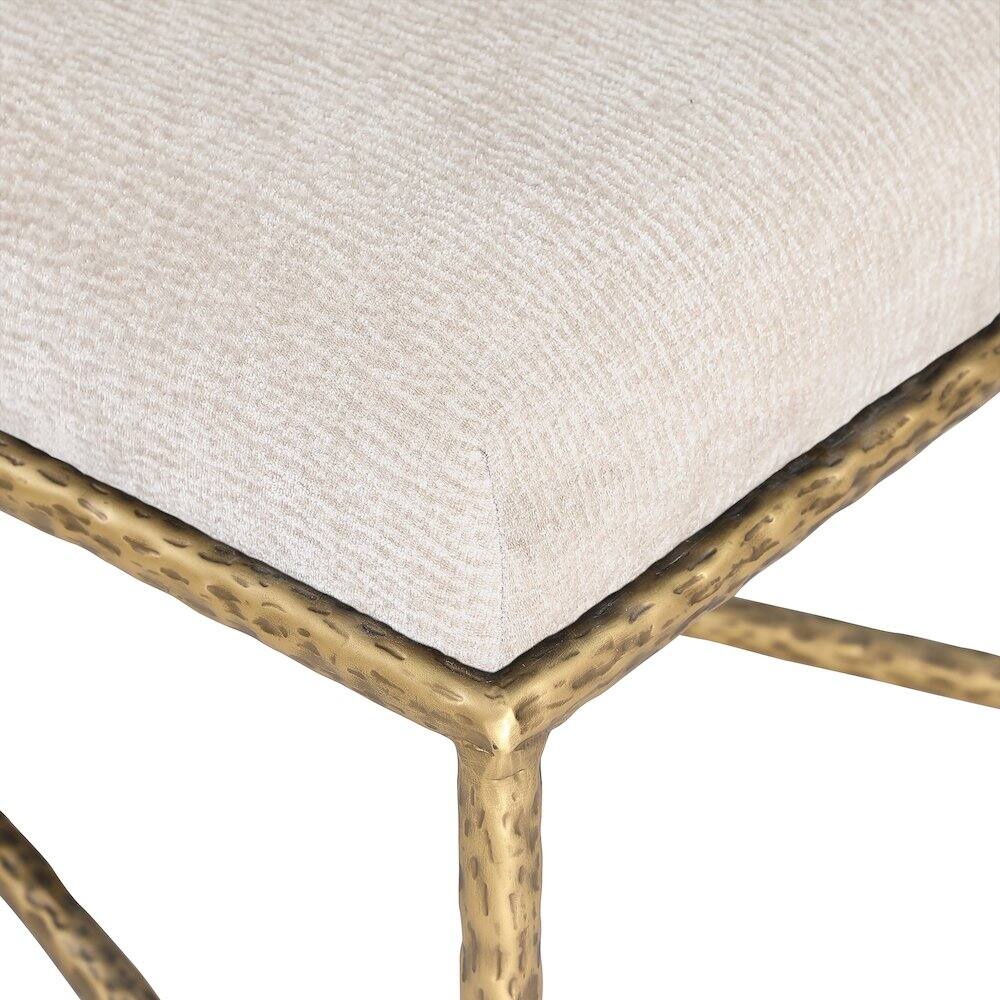 Alt View 4. Meridian Furniture - Valley Beige Chenille Fabric Bench - Beige.