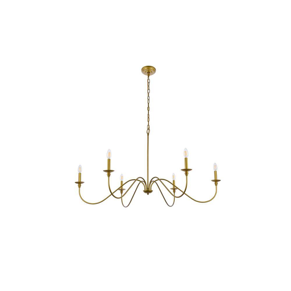 Back. Living District - Rohan 48 inch chandelier in brass - Brass.