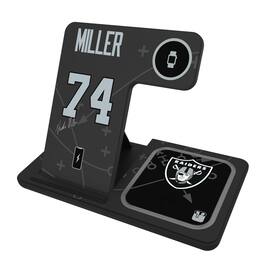 Keyscaper - Kolton Miller Las Vegas Raiders Ready 3-in-1 Charging Station - Black