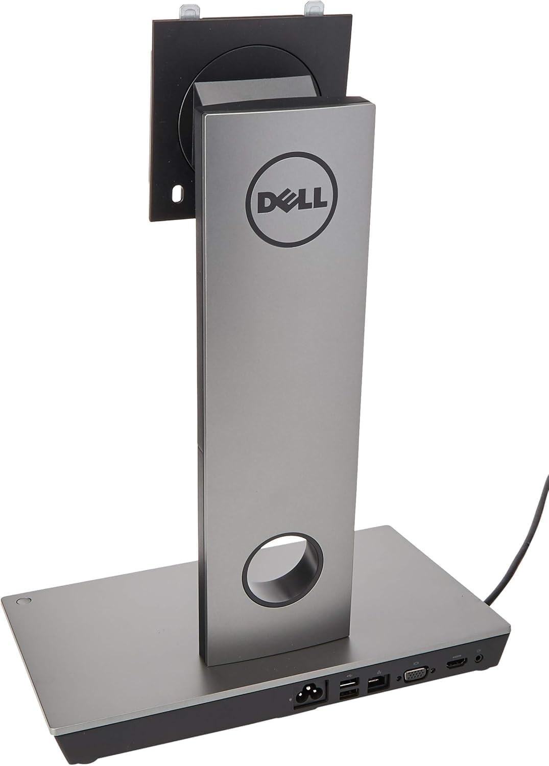 Angle. Dell - DS1000 Monitor Stand 130W Docking Station Built-In Compatible with Dell Latitude 7370 - Silver.