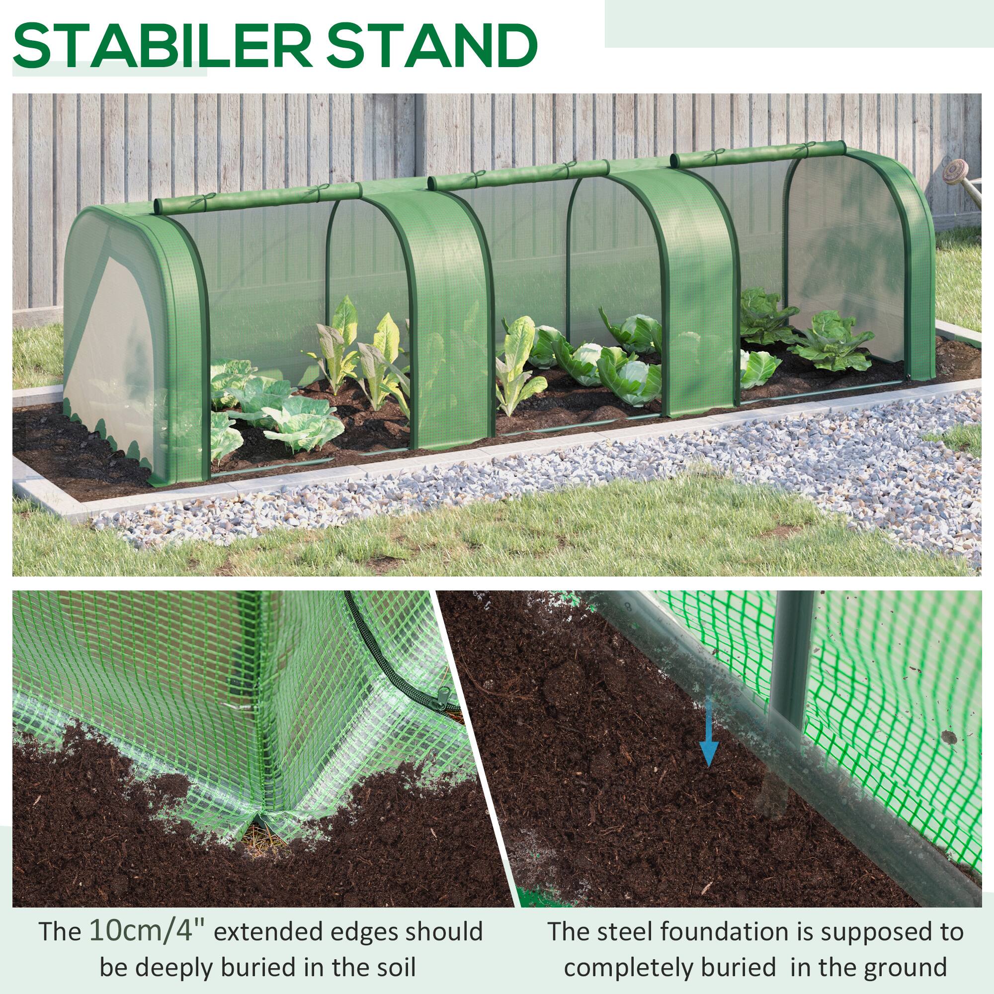 STABILER STAND

The 10cm/4" extended edges should be deeply buried in the soil

The steel foundation is supposed to completely buried in the ground